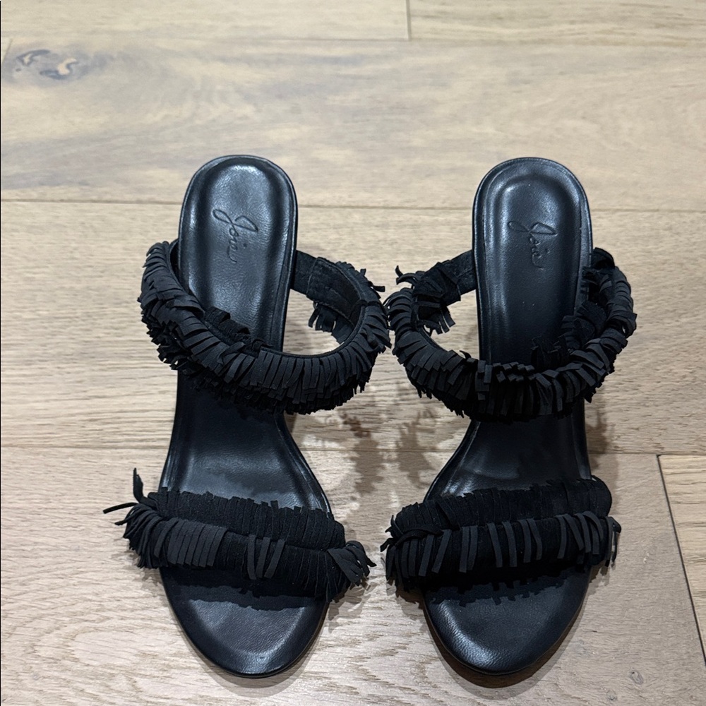 Black Fringe Sandals
